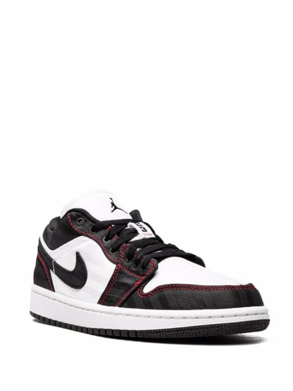Jordan Low-Top Sneaker - White, Black, Red Stitching